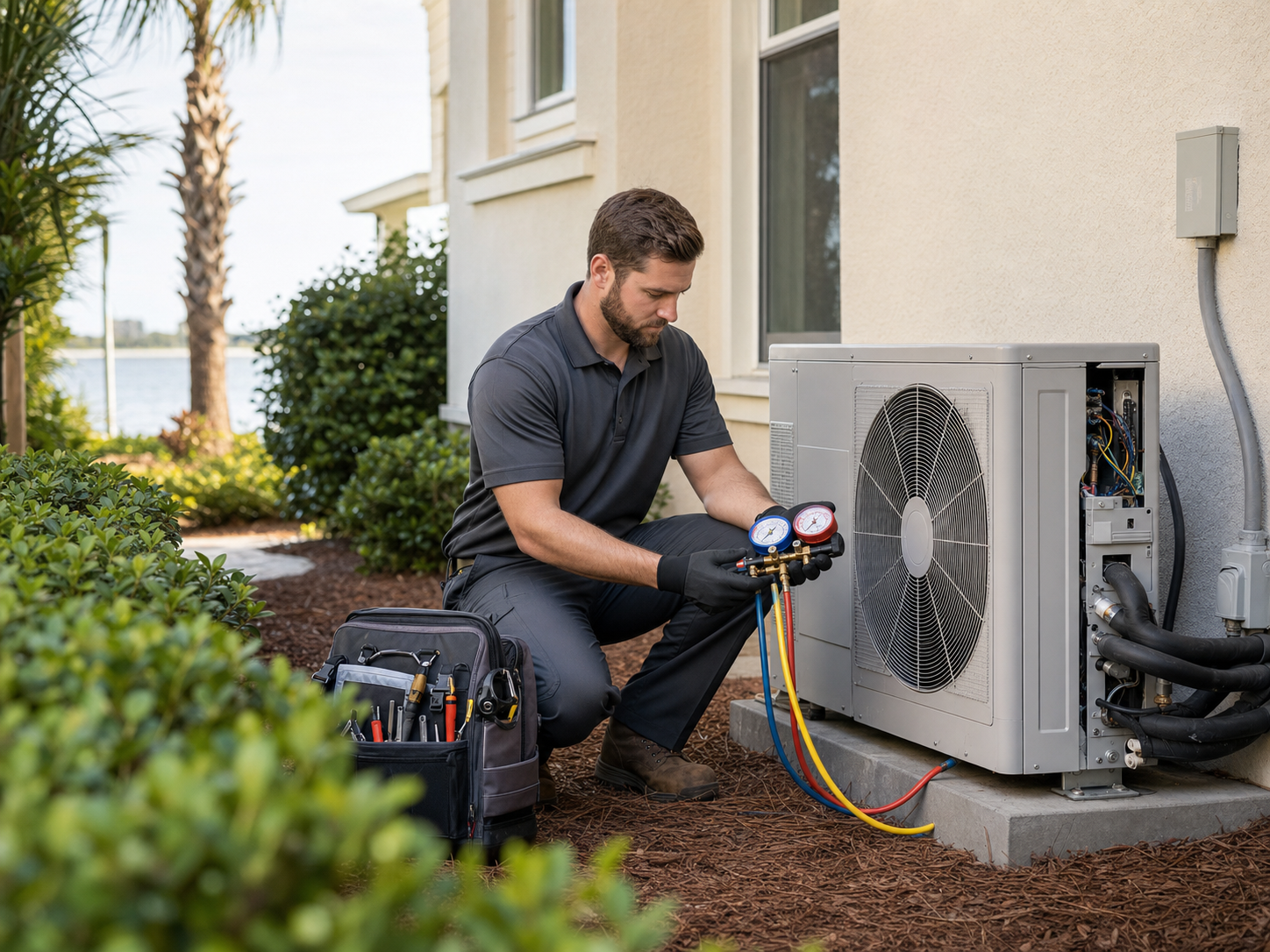 HVAC professional at work